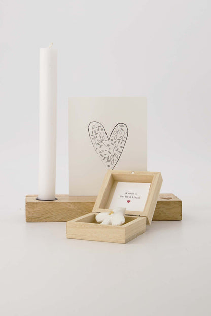 Zusss | Holzkiste mit weiß/goldenem Vogel 