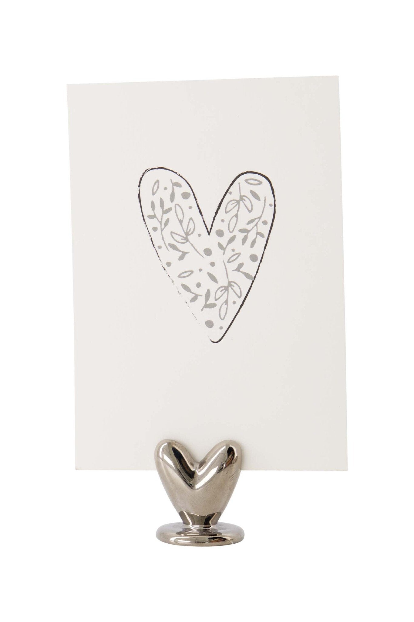 Zusss | Kaartenstandaard keramiek hartje zilver