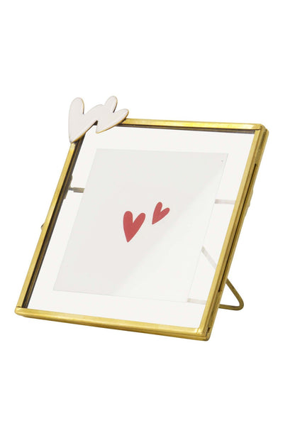 Zusss | Fotolijstje metaal hartjes wit/goud