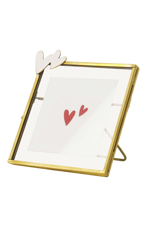 Zusss | Fotolijstje metaal hartjes wit/goud
