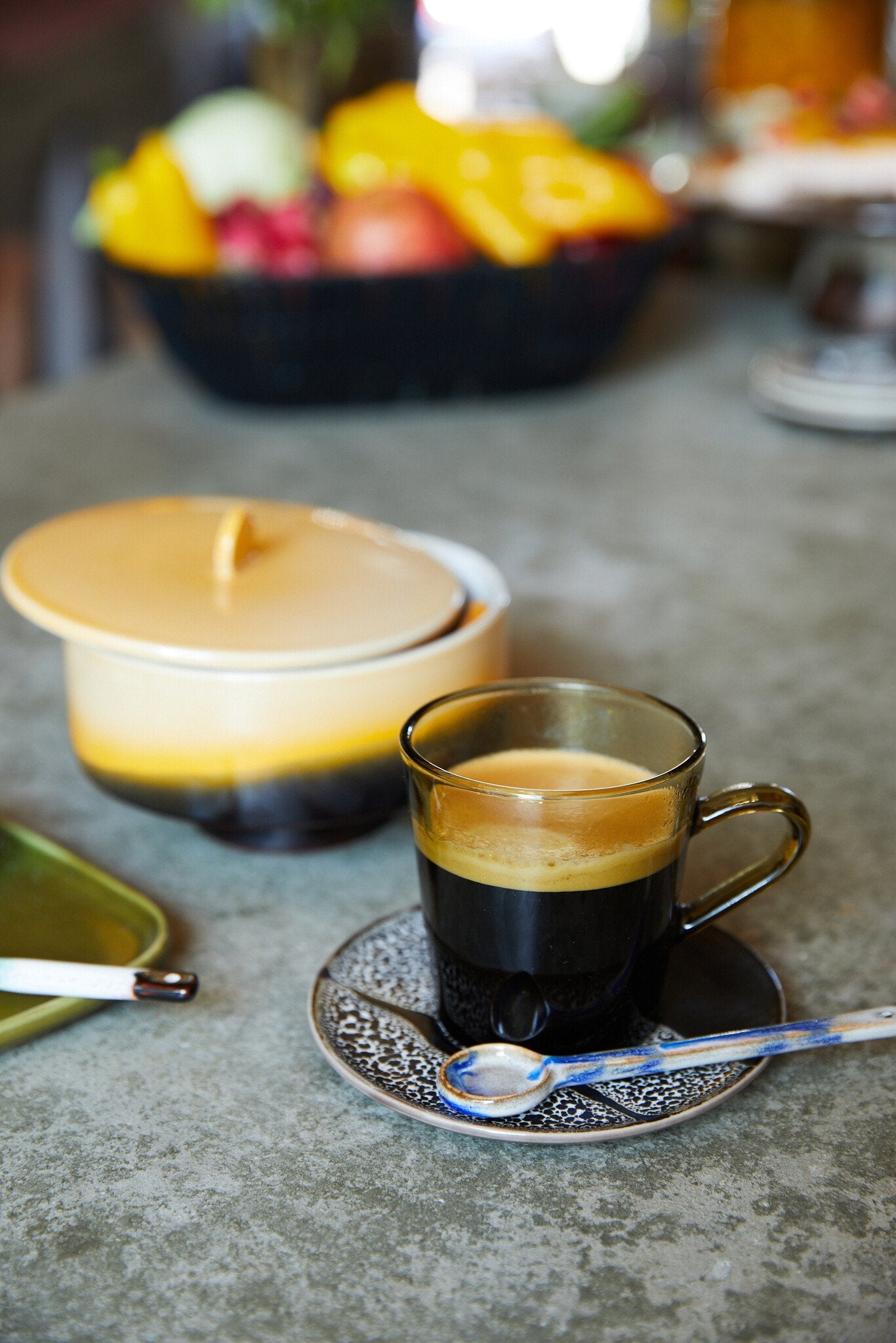 HK Living | 70's servies lepels M force set van 4