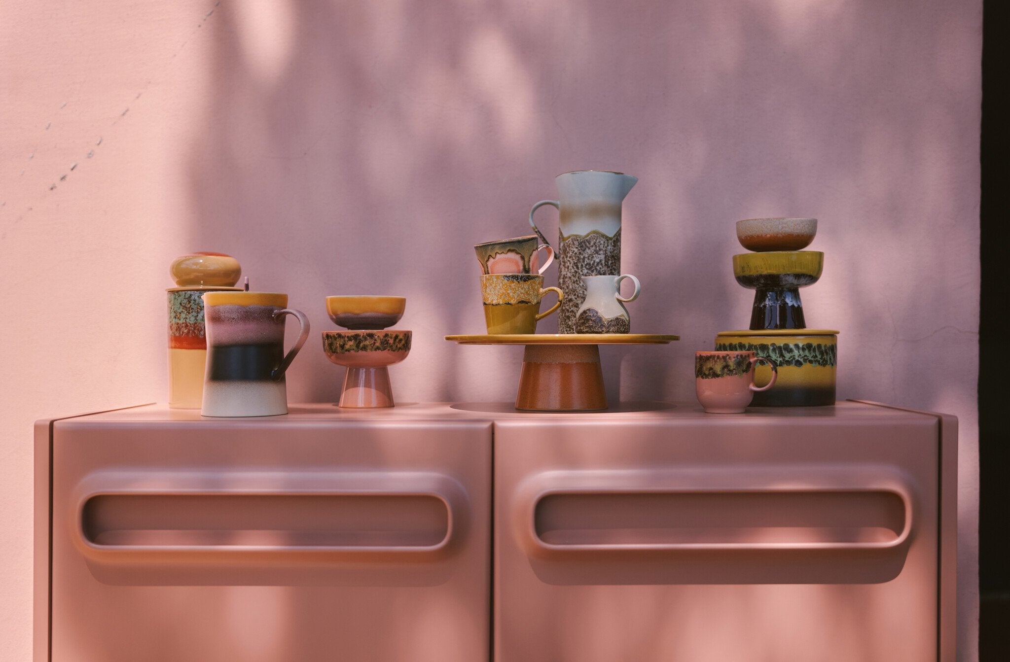 HK Living | 70's servies taartschaal Papaya