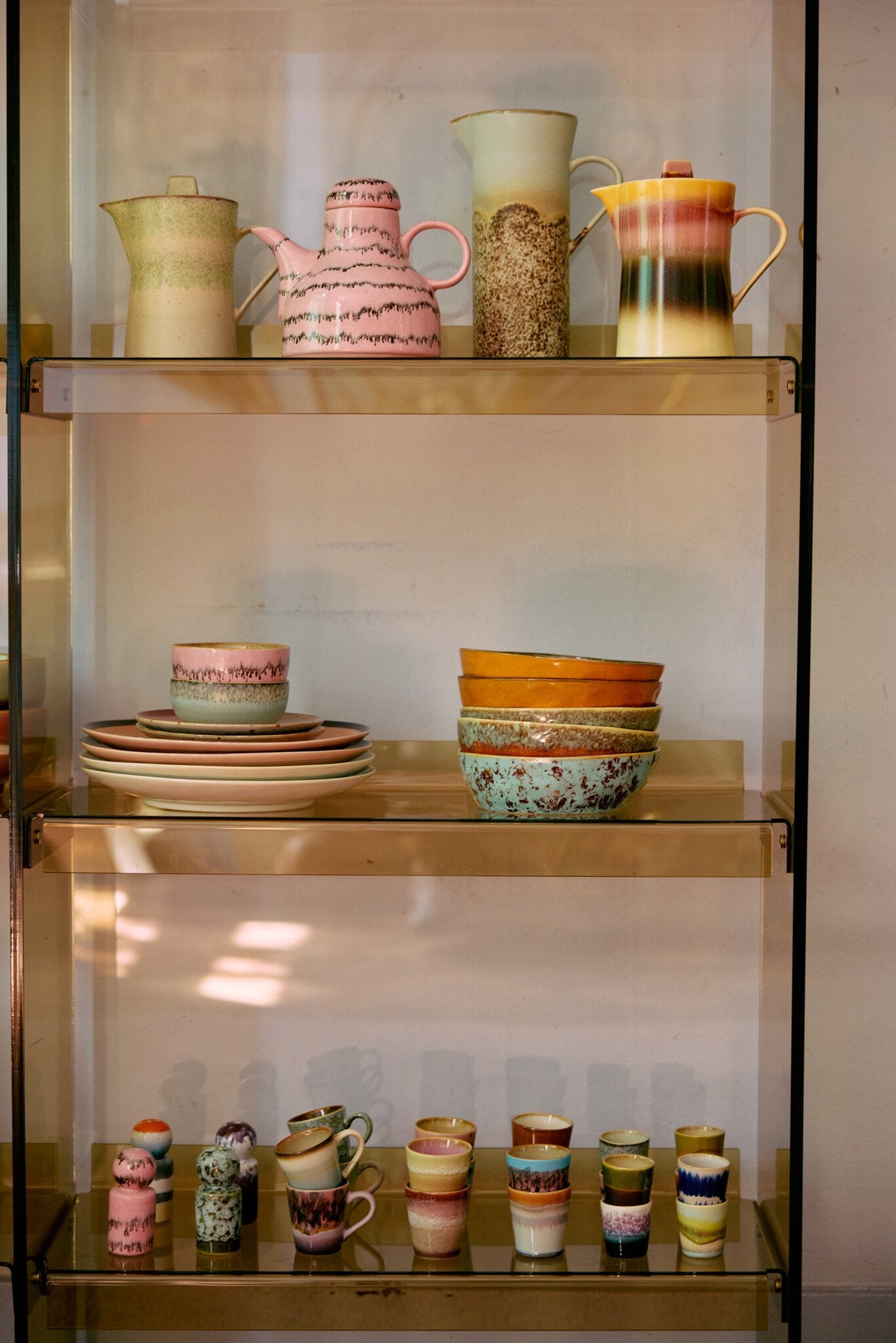 HK Living | 70's servies ristrettomokjes Futurism set van 4