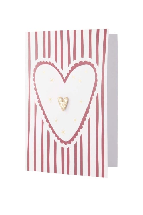 Zusss | Wenskaart broche hartje strepen