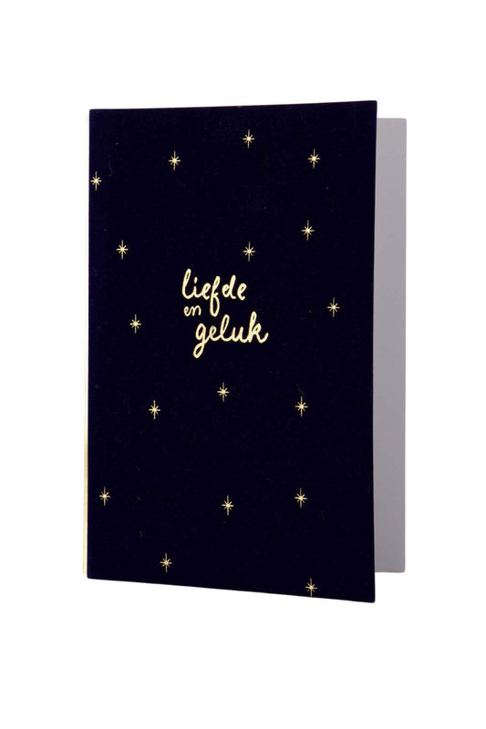 Zusss | Wenskaart velvet liefde en geluk donkerblauw