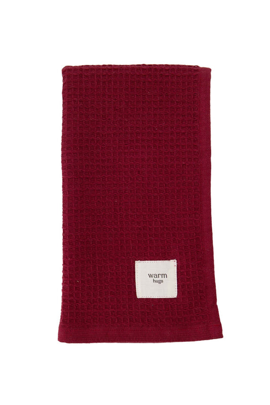 Zusss | Gastendoekje Warm hugs donkerrood