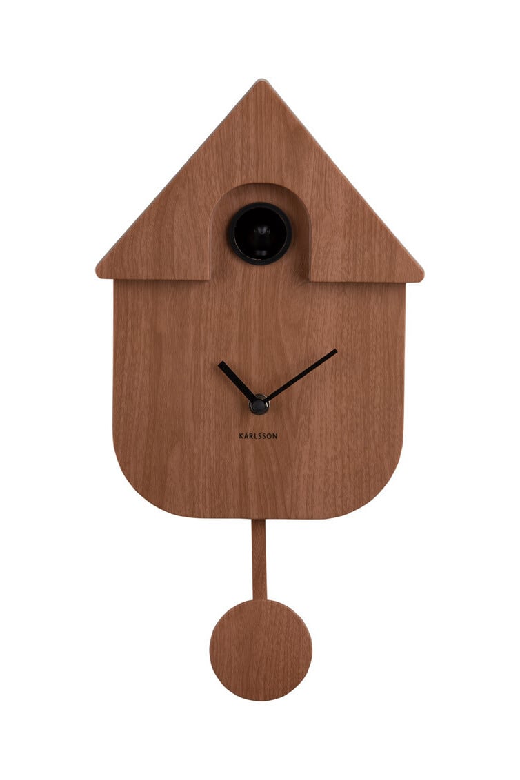 Karlsson | Kuckucksuhr aus dunklem Holz