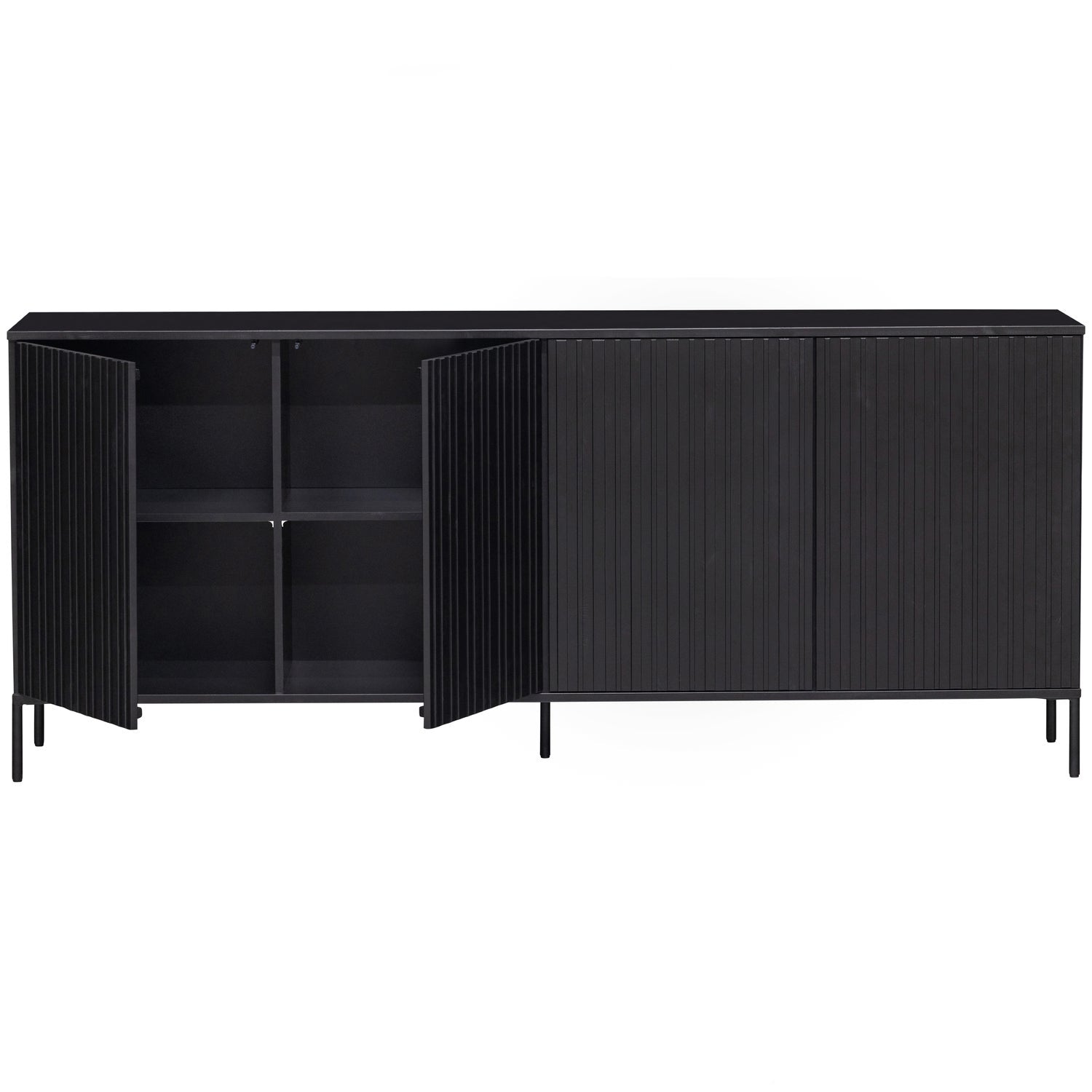 Woood New Gravure Dressoir 200cm grenen zwart