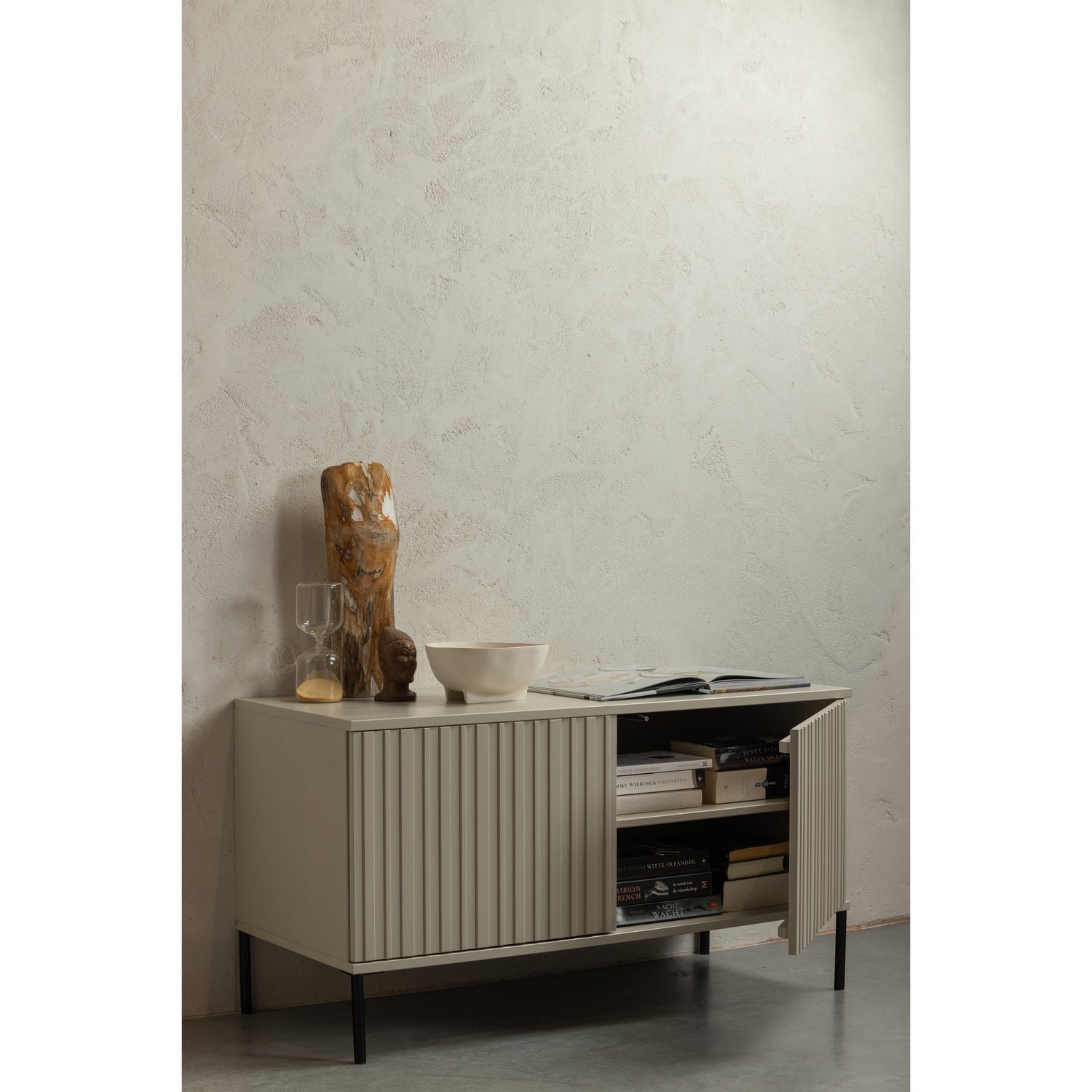 Woood New Gravure TV Meubel 100 cm grenen dust