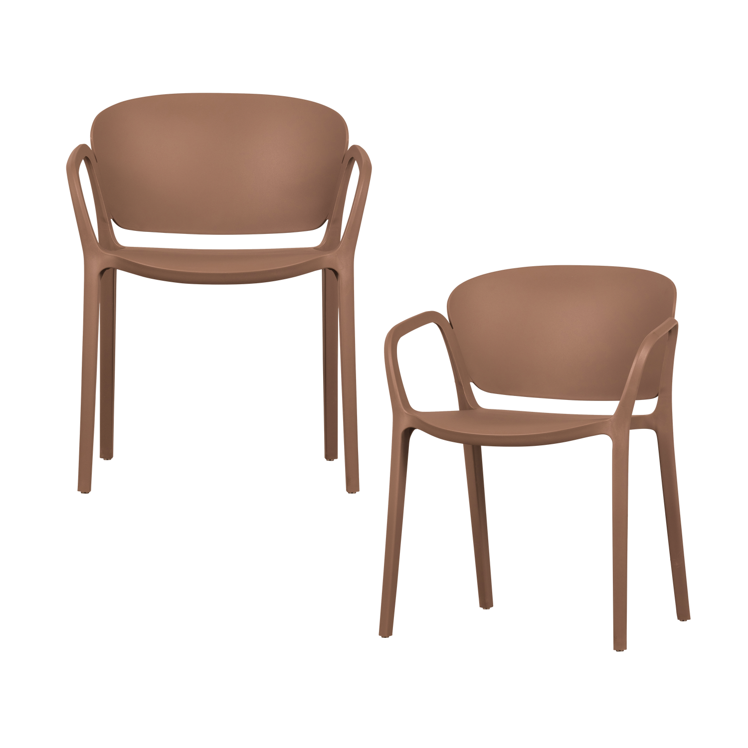 Woood Bent Tuinstoel zalmroze (set van 2)