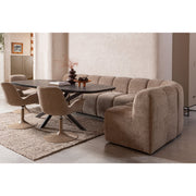 Woood Mojo Eetbank met rugleuning 164cm Ribstof donkerzand