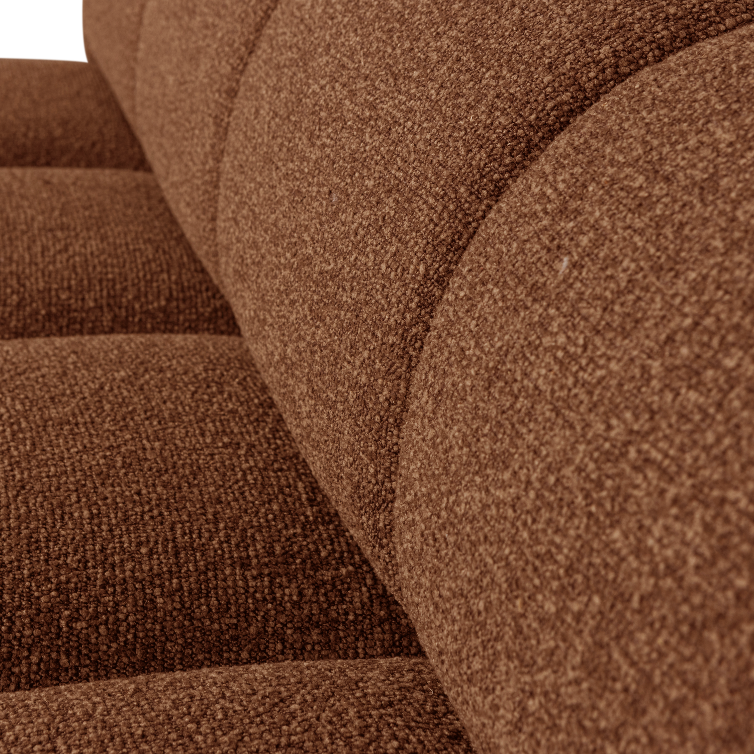Woood Mojo Eetbank met rugleuning 164cm Boucle roestbruin melange