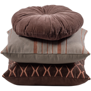 Woood Aziz Kussenset velvet bruin/naturel 3stuks