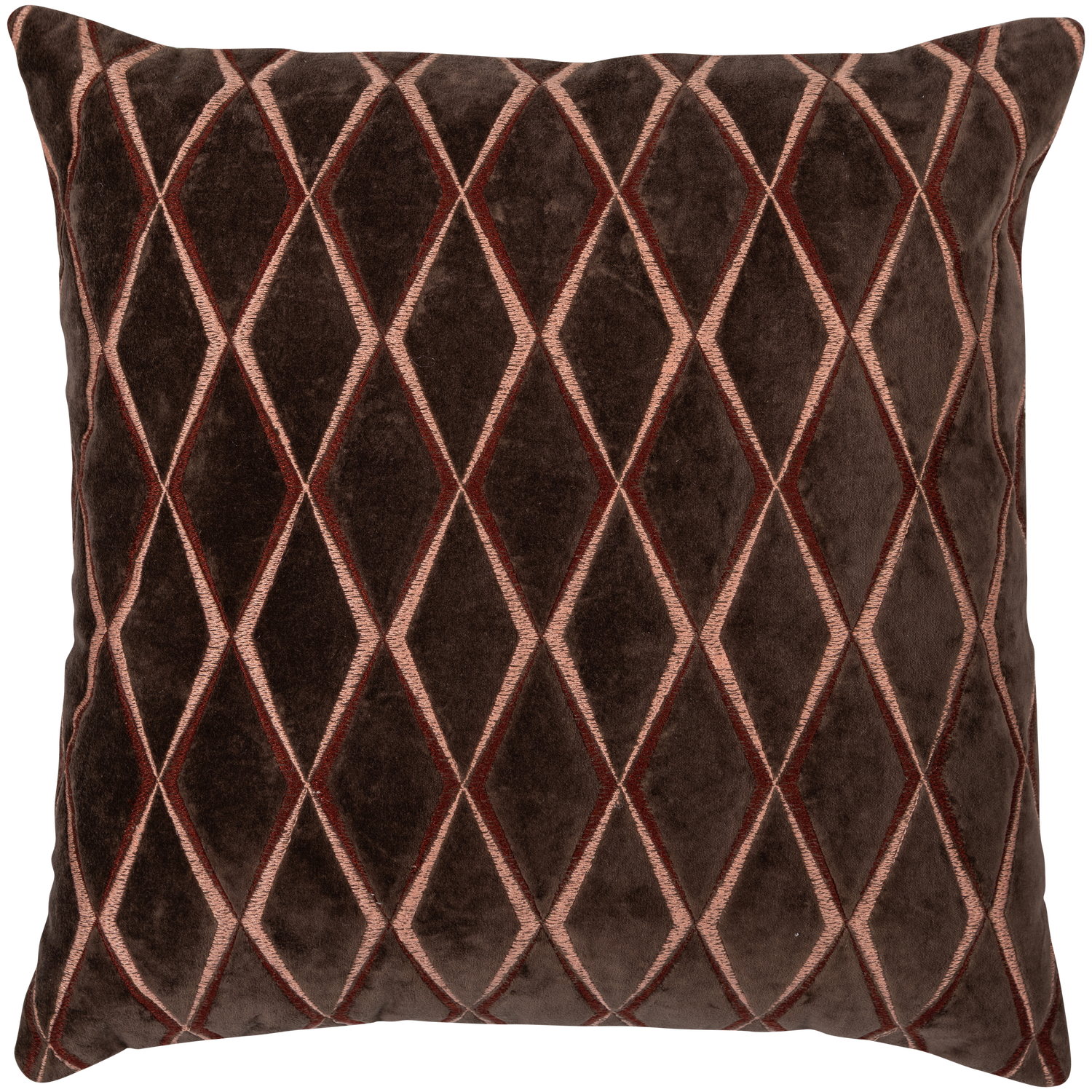 Woood Aziz Kussenset velvet bruin/naturel 3stuks