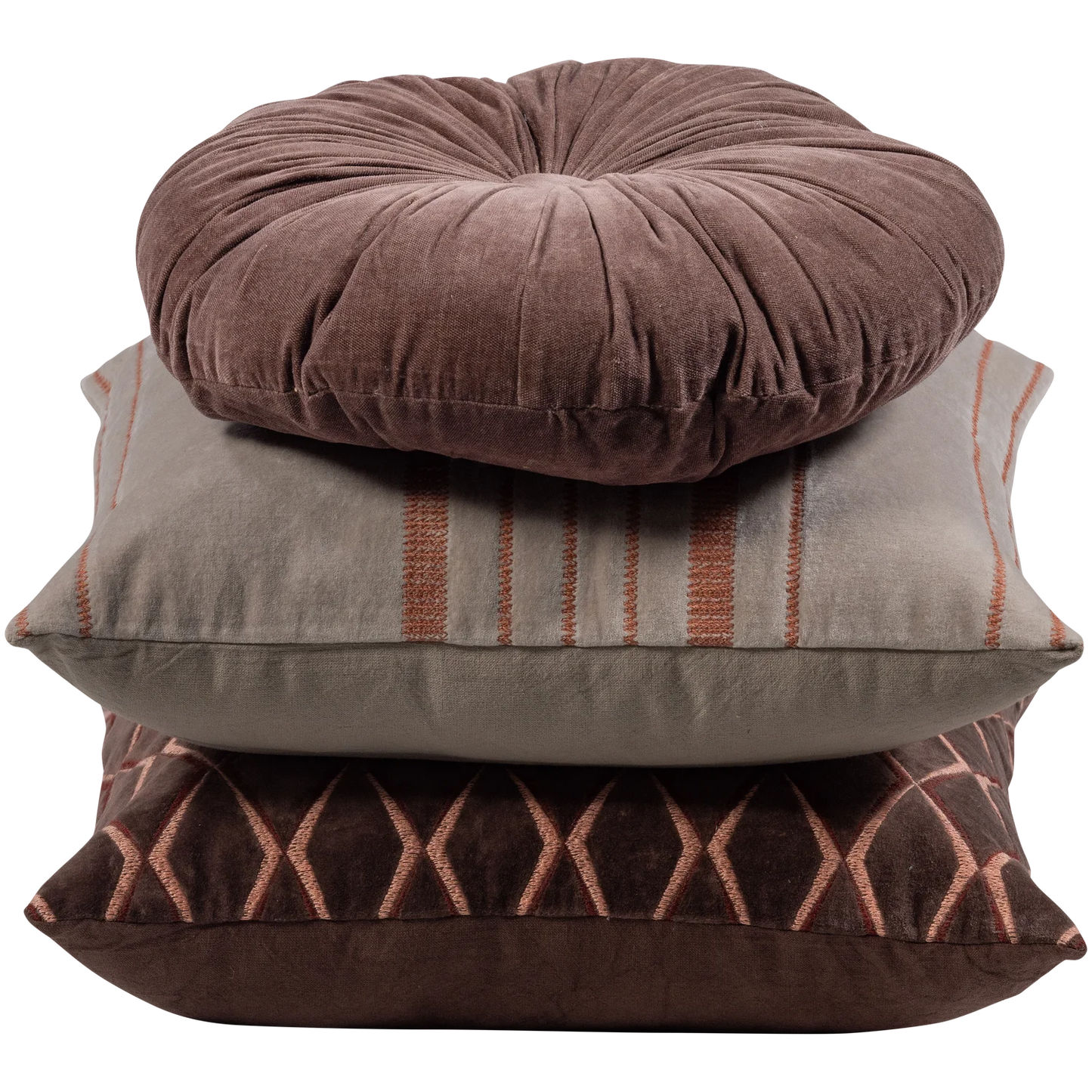 Woood | Kussen Aziz bruin rond 36cm