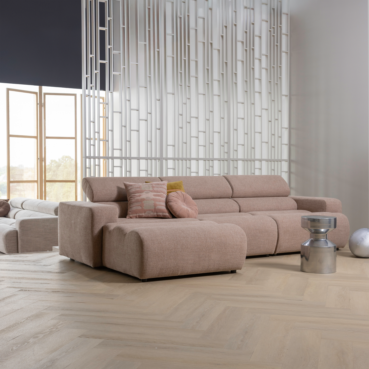 Woood Feis Kussenset roze/naturel 3stuks