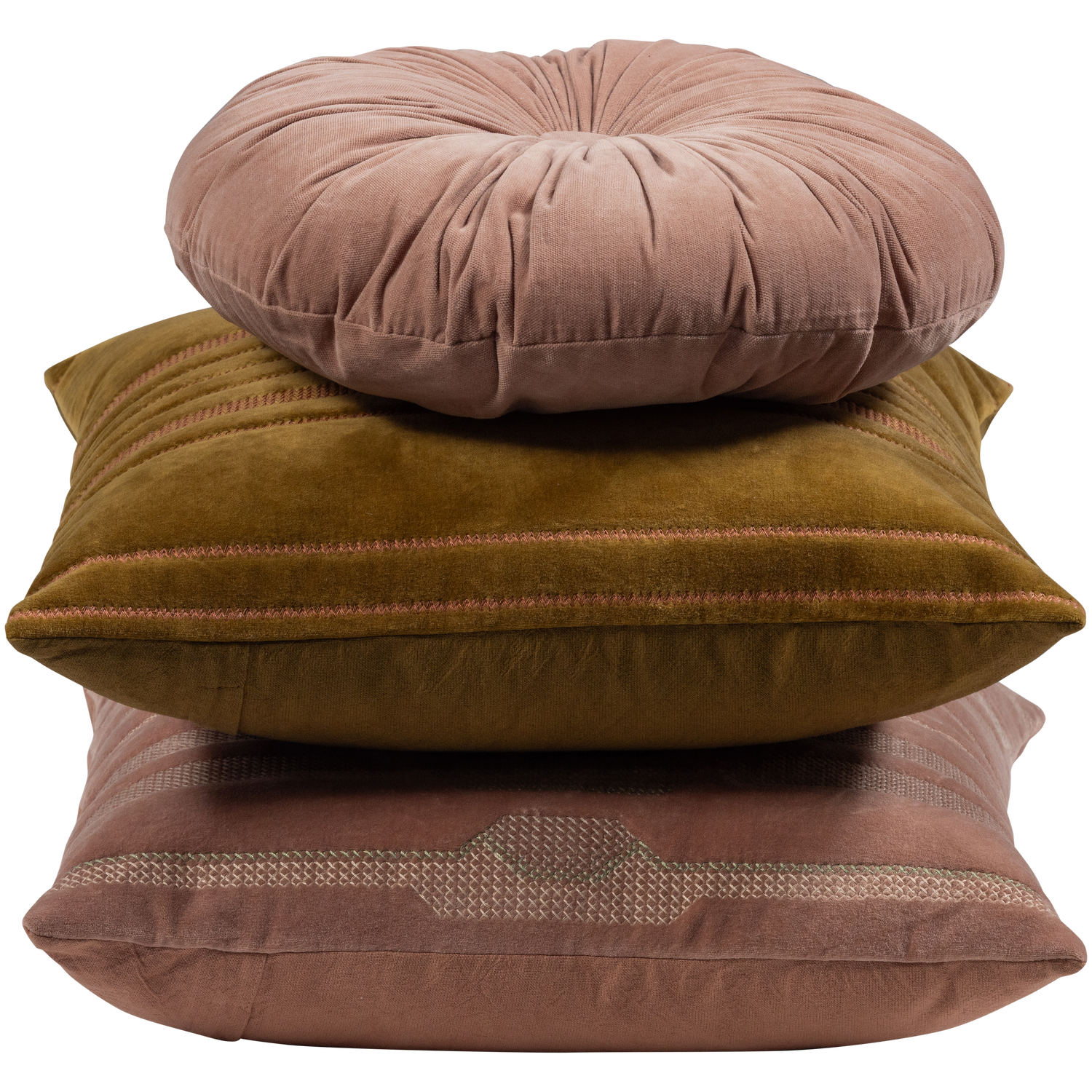 Woood Feis Kussenset roze/naturel 3stuks