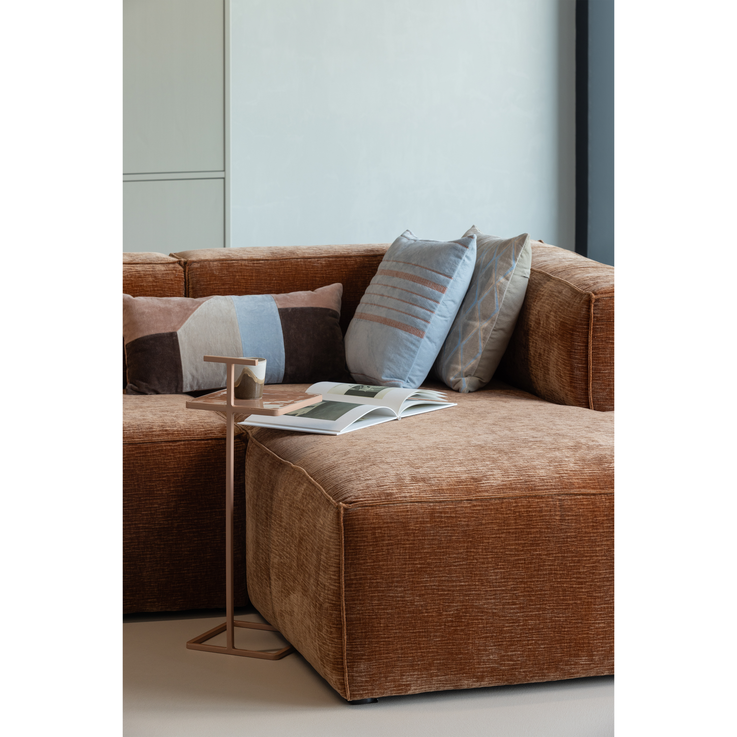 Woood Laon Kussenset naturel/blauw 3stuks