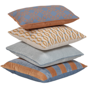 Woood Lira Kussenset blauw/oranje 4stuks