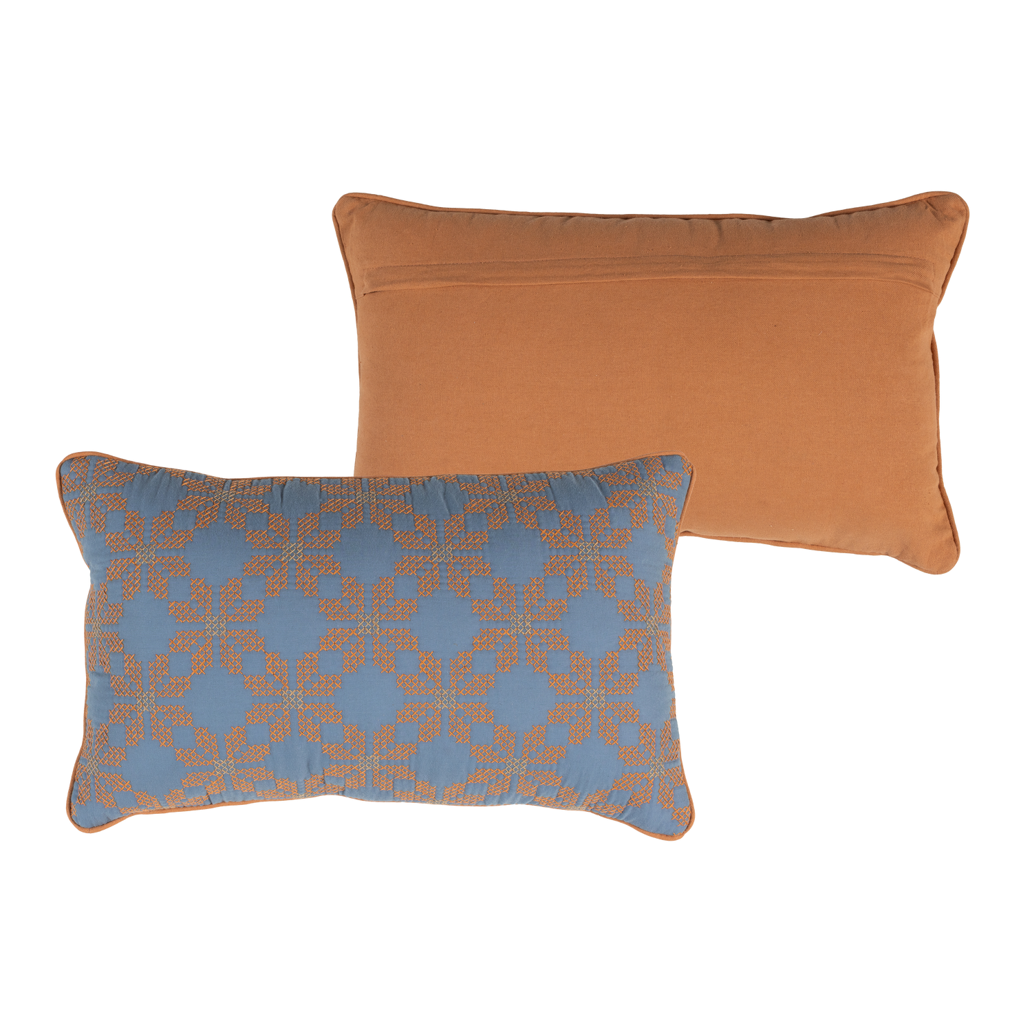 Woood Lira Kussenset blauw/oranje 4stuks