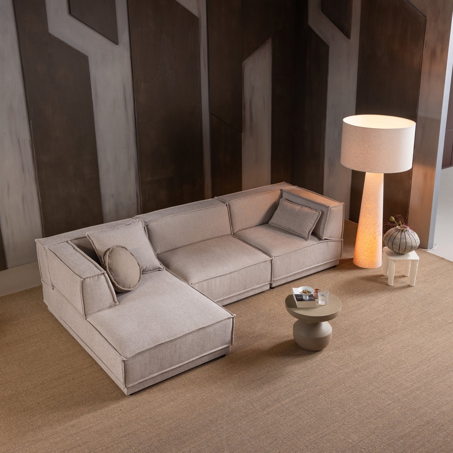 Woood Loft Vloerlamp XXL Boucle Naturel 160x70cm
