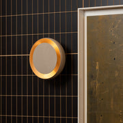 Woood Gloomy Wandlamp rond metaal zand