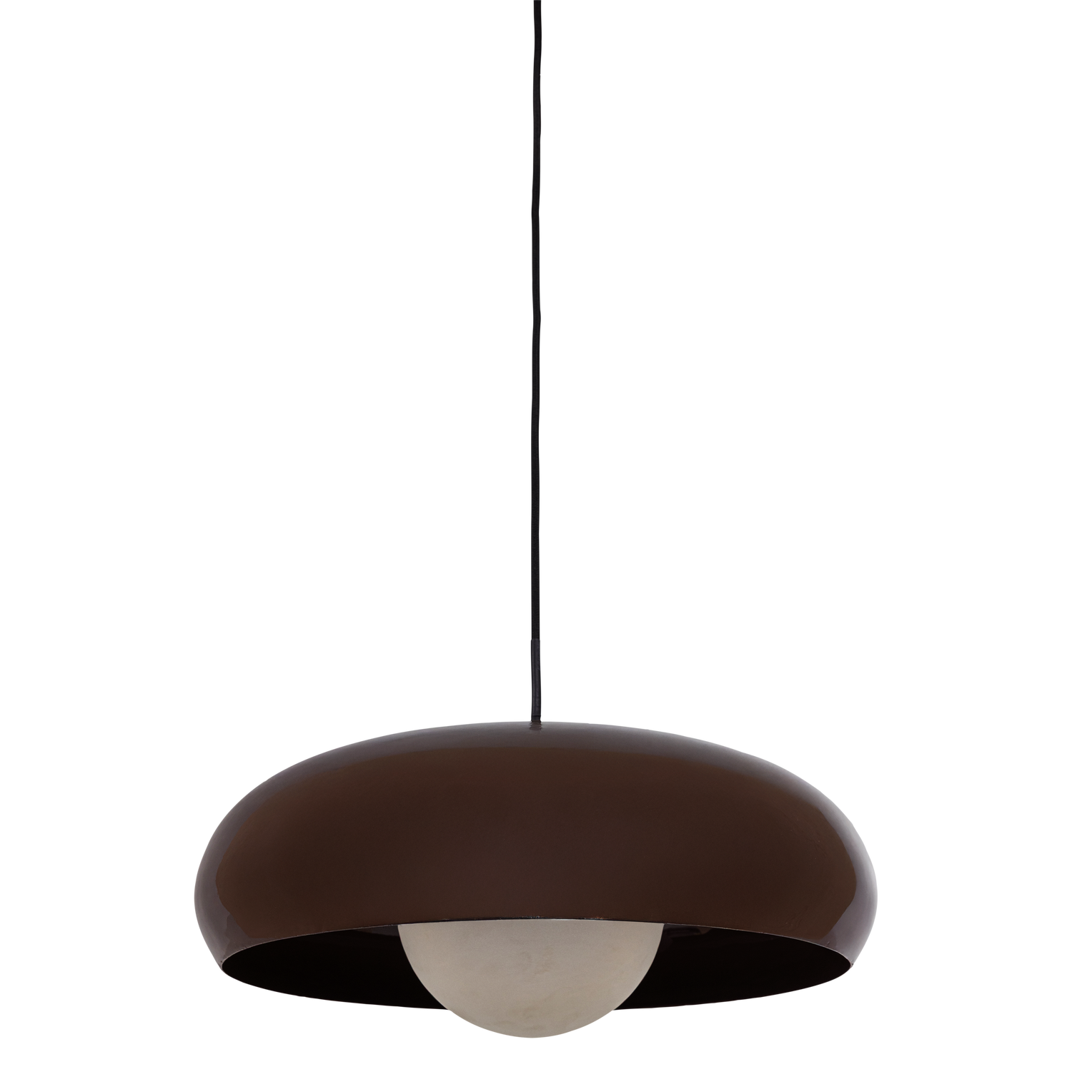 Woood Tivo Hanglamp rond metaal hoogglans bruin