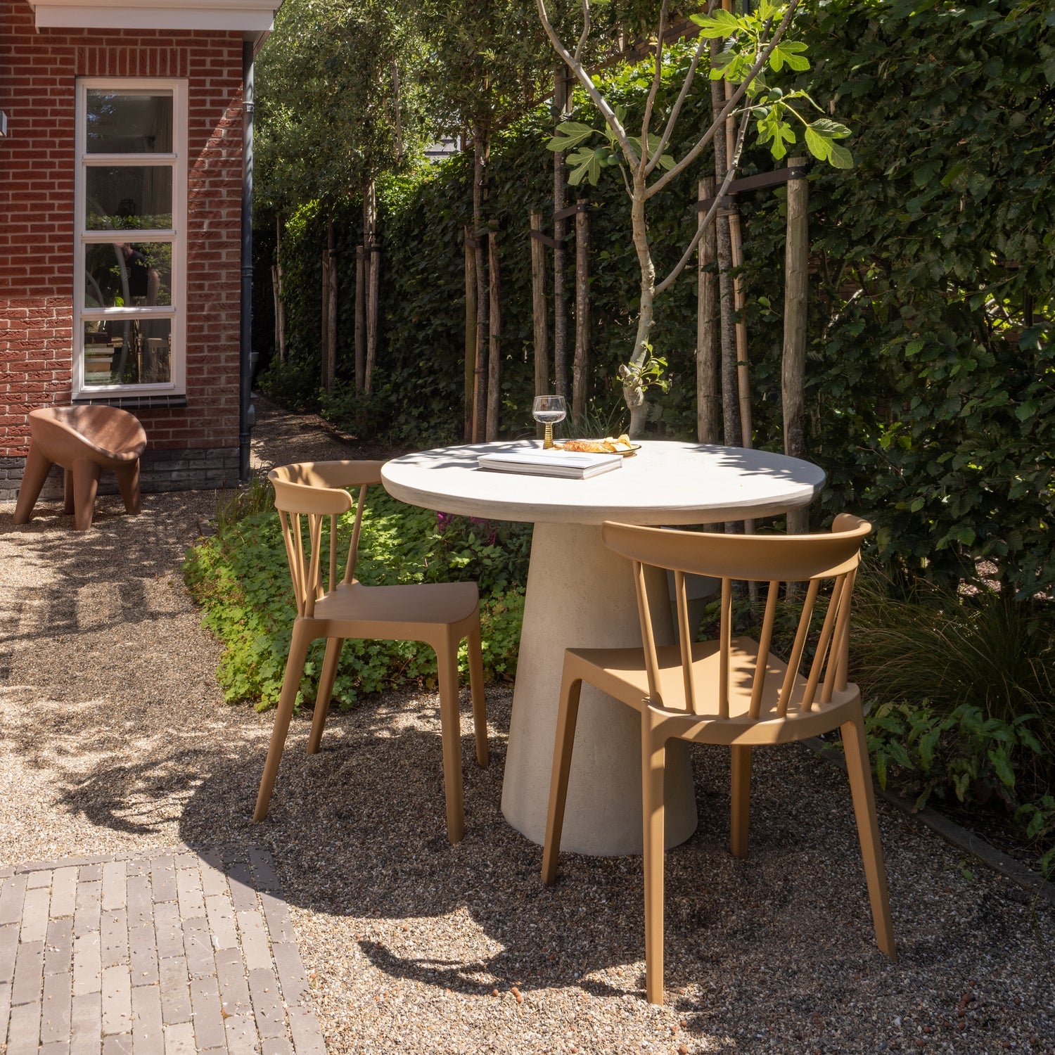 Woood Bliss Tuinstoel met spijlen karamel (set van 2)