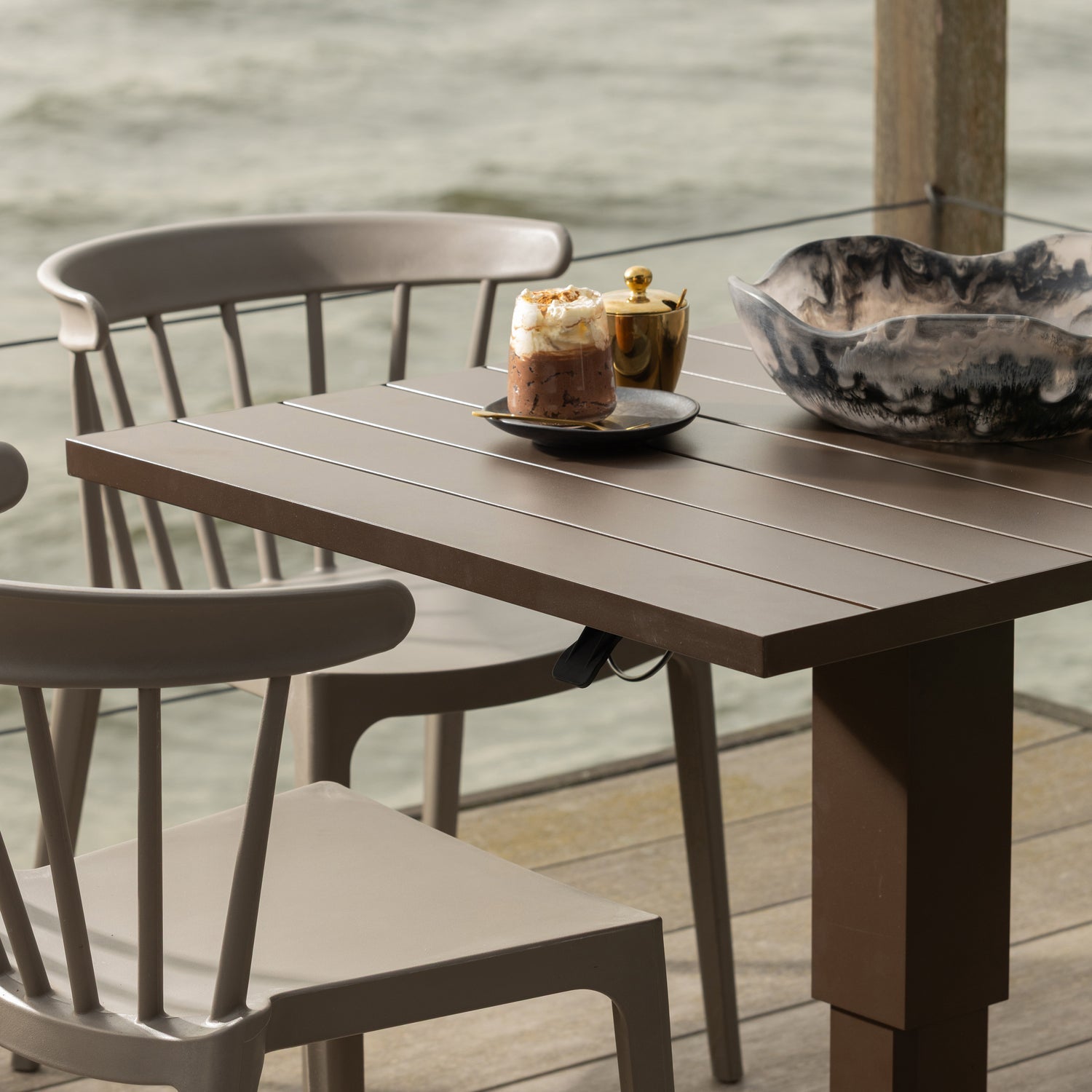 Woood Bliss Tuinstoel met spijlen taupe (set van 2)