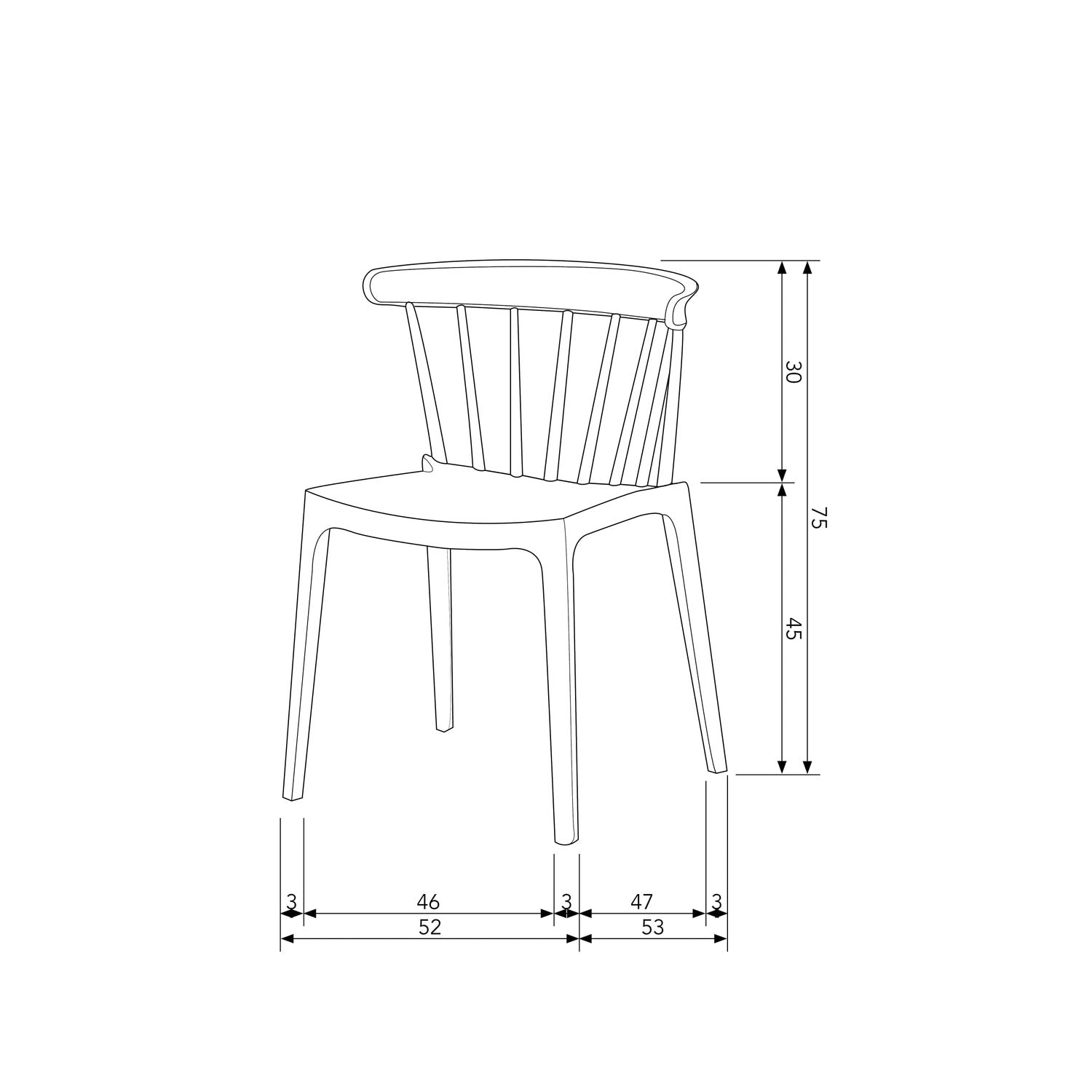 Woood Bliss Tuinstoel met spijlen taupe (set van 2)