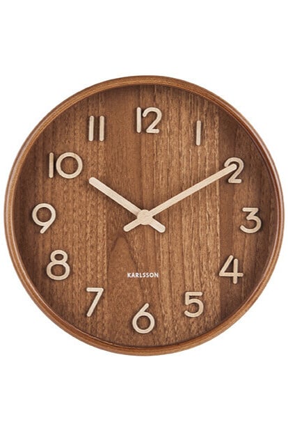 Karlsson | Wanduhr, Reines Dunkelbraun, 22 cm