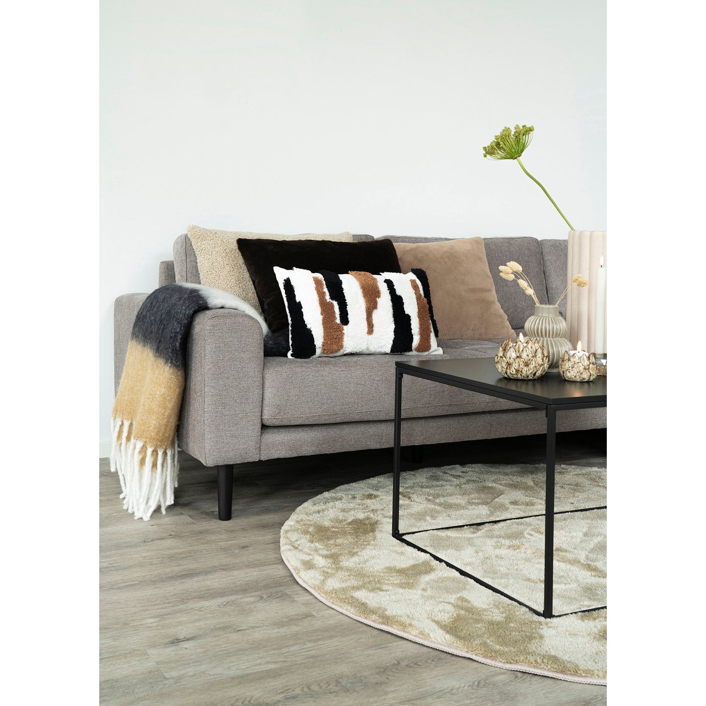 House Nordic | Plaid caramel zwart