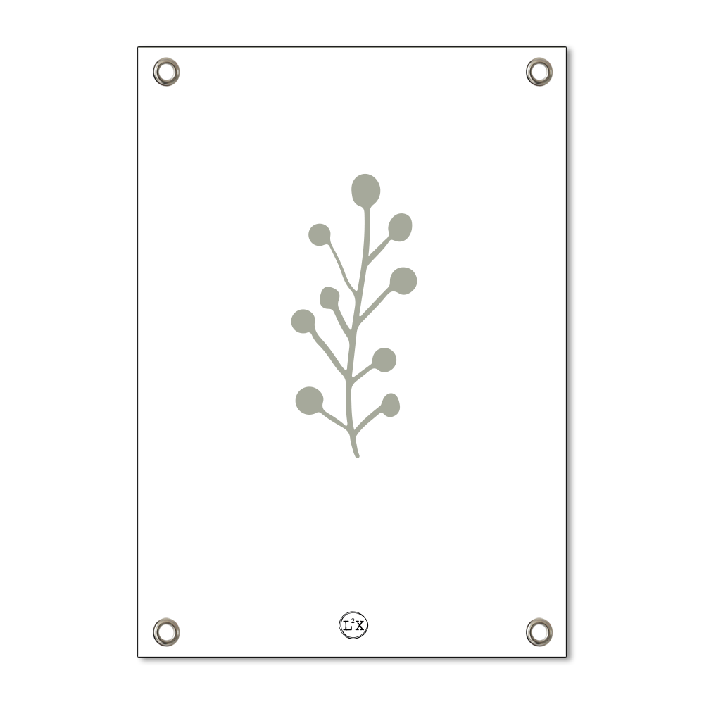 Tuinposter leaf wit