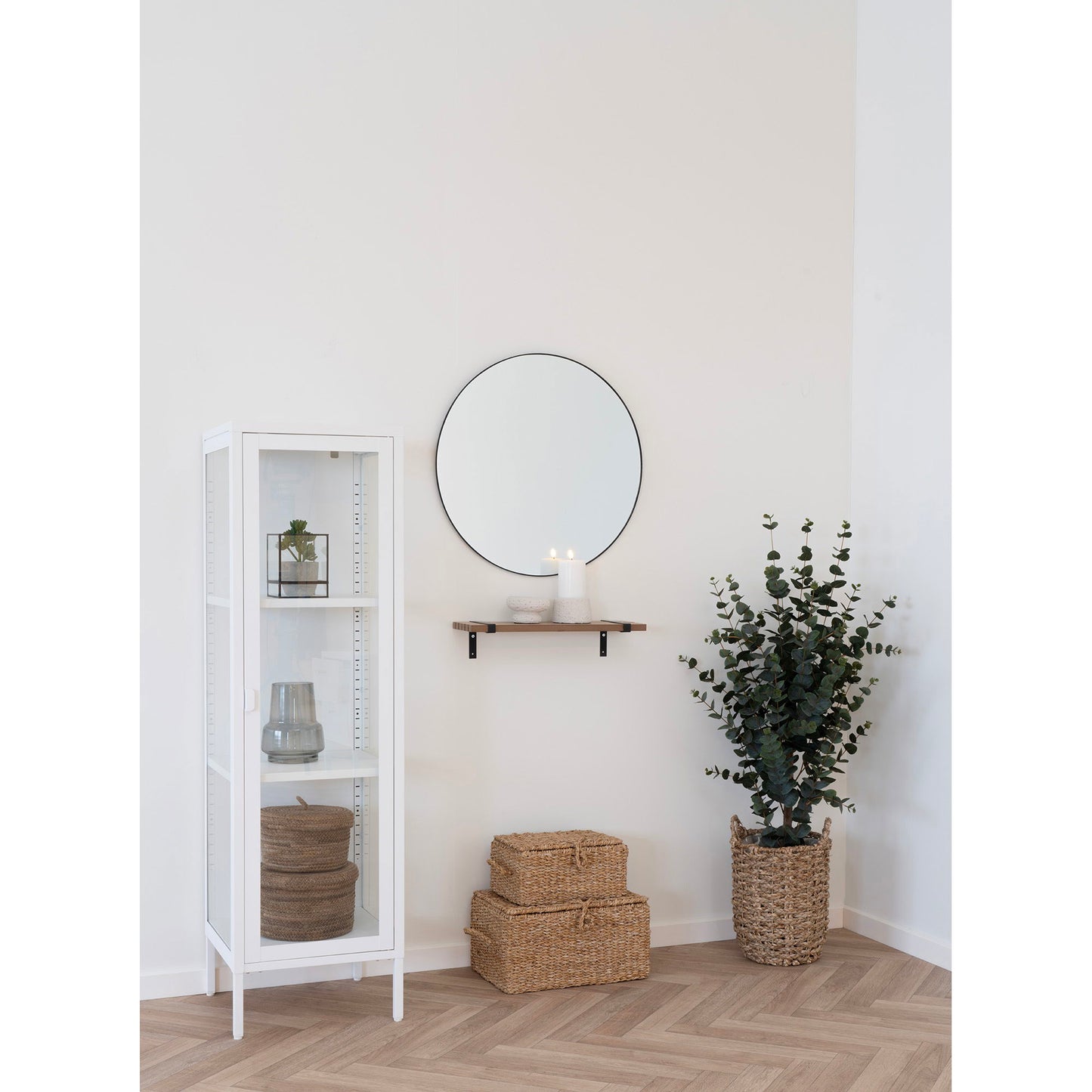 House Nordic | Ronde spiegel met zwarte lijst 60cm