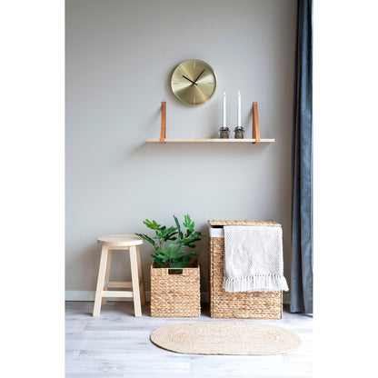 House Nordic | Houten wandschap met leren houders 80cm