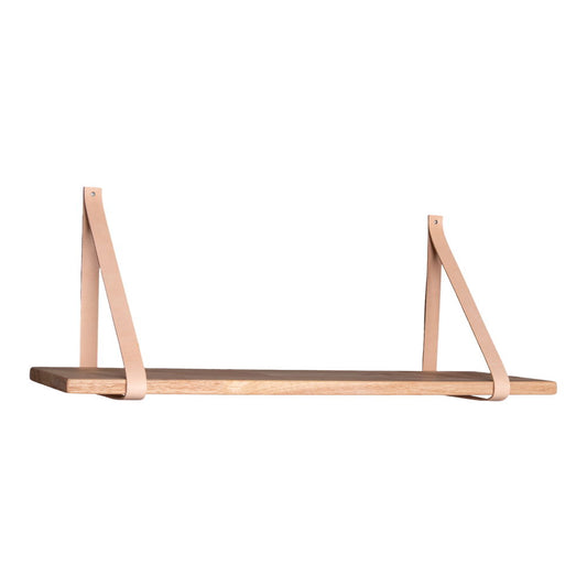 House Nordic | Houten wandschap met leren houders 120cm