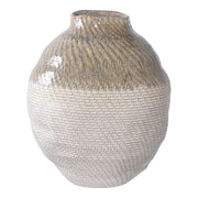House Nordic Vaas keramiek wit groen 30,5cm