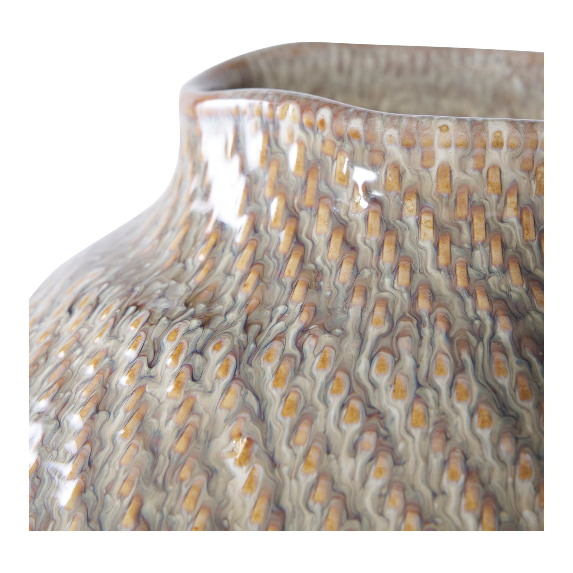 House Nordic Vaas keramiek wit groen 30,5cm