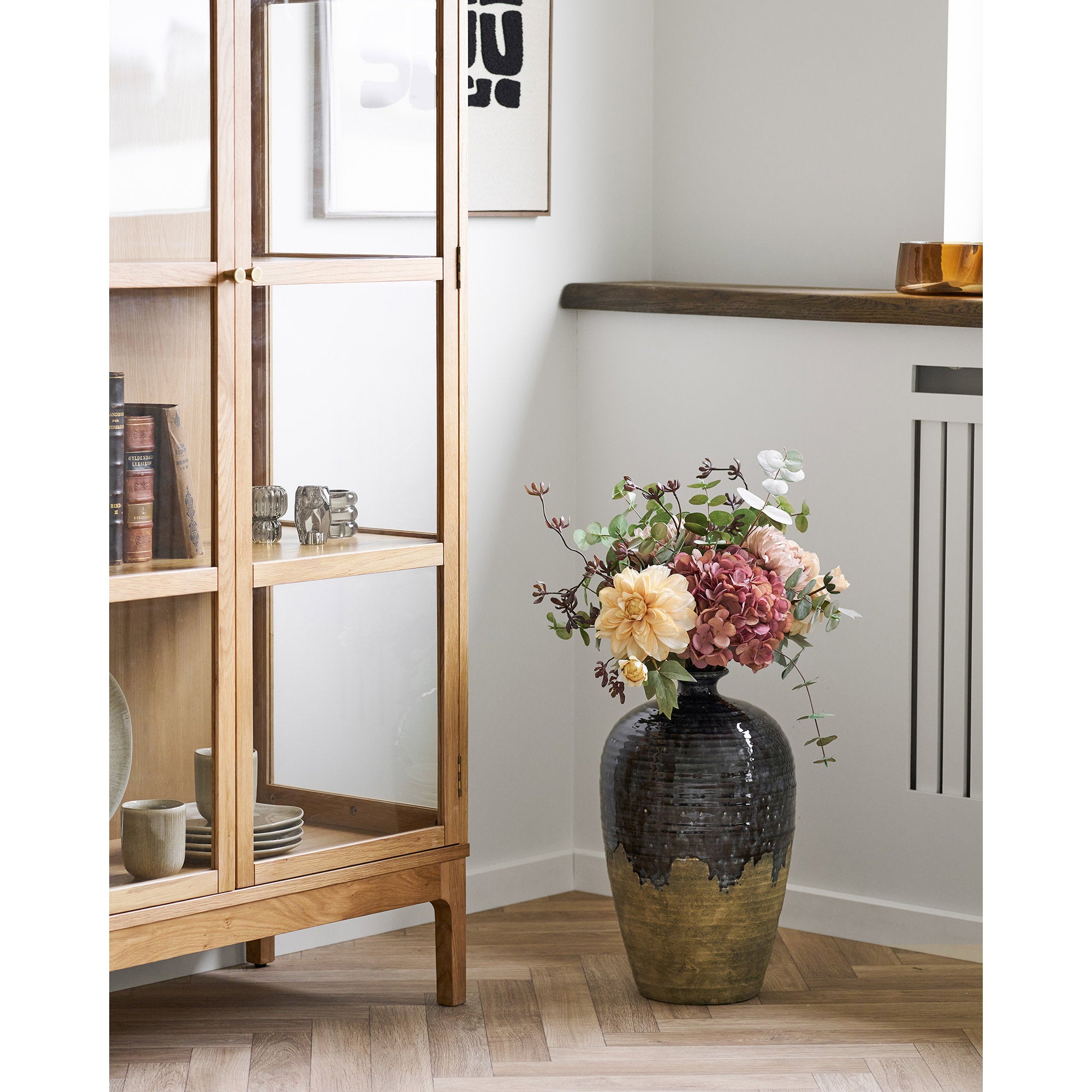 House Nordic Vaas keramiek donker blauw 44.5 cm
