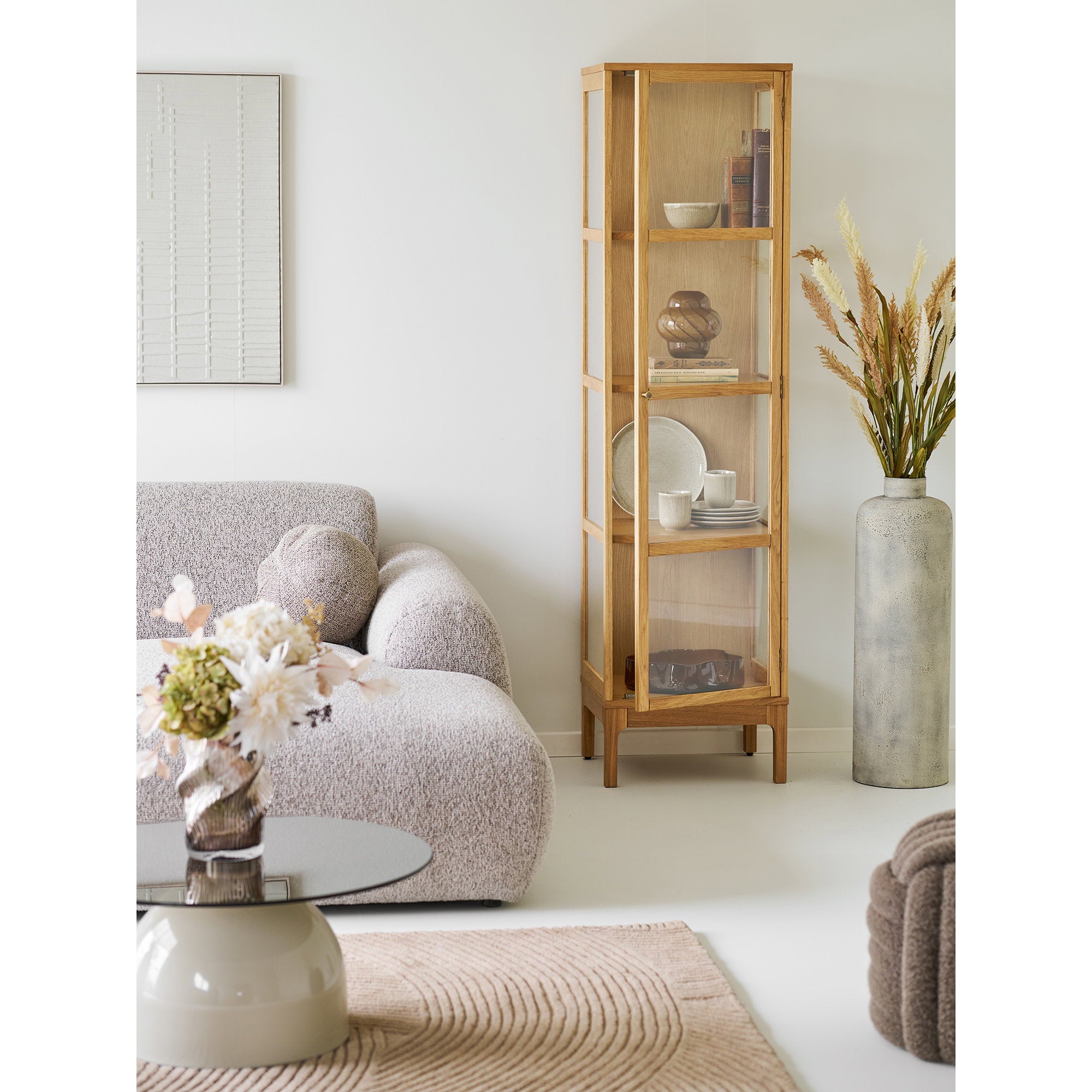 House Nordic Vaas metaal antiek beige 78.5cm