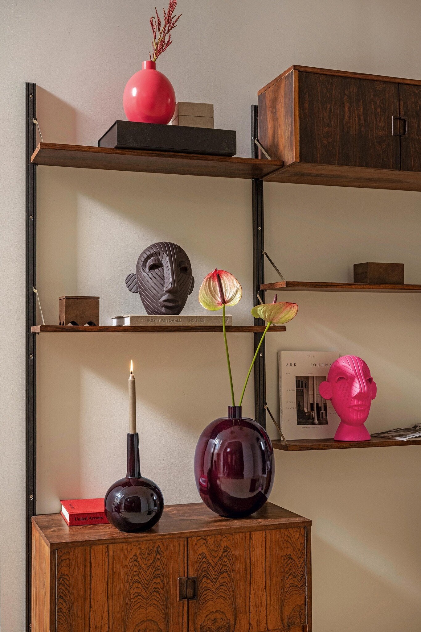 vtwonen | Kandelaar burgundy 28cm