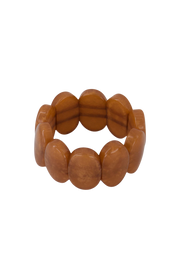 Zusss | Elastieken brede kralen armband warm camel