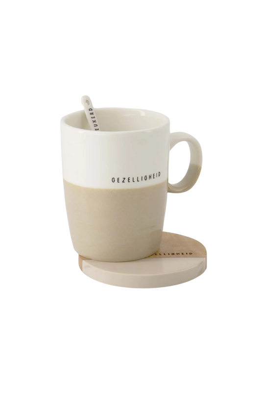 Zusss | Onderzetters gezelligheid zand set van 2