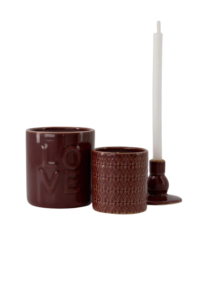 Zusss | Duftkerze aus Keramik mit Herzen und Portwein