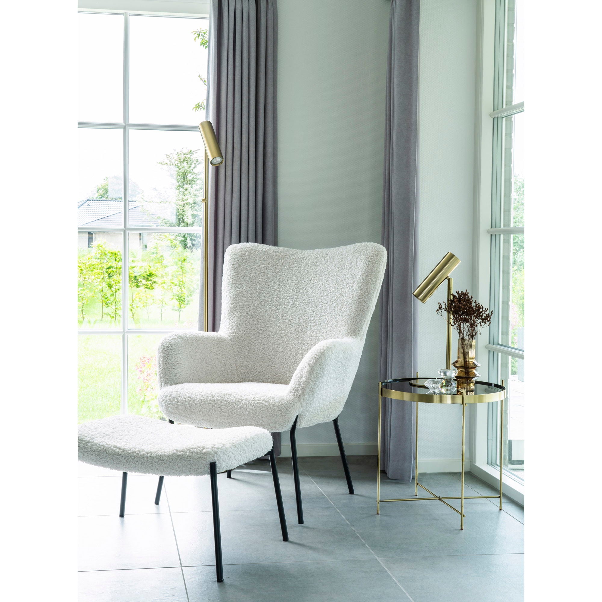 House Nordic | Vloerlamp brass