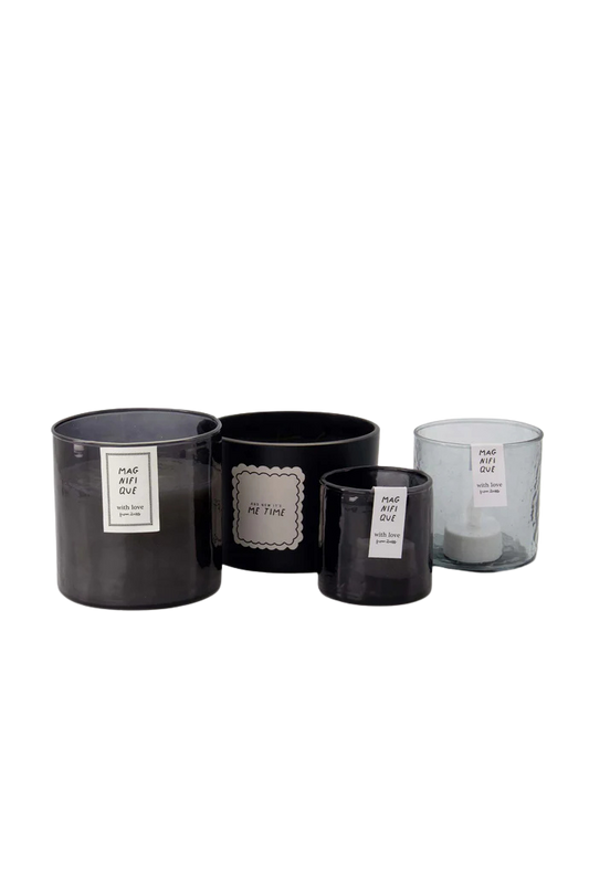 Zusss | Waxinelichthouder gehamerd antraciet