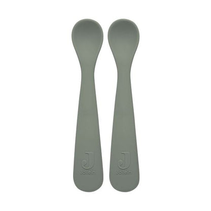 Jollein | Silikonlöffel, aschgrün, 2 Stück