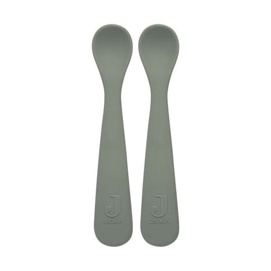 Jollein | Silikonlöffel, aschgrün, 2 Stück