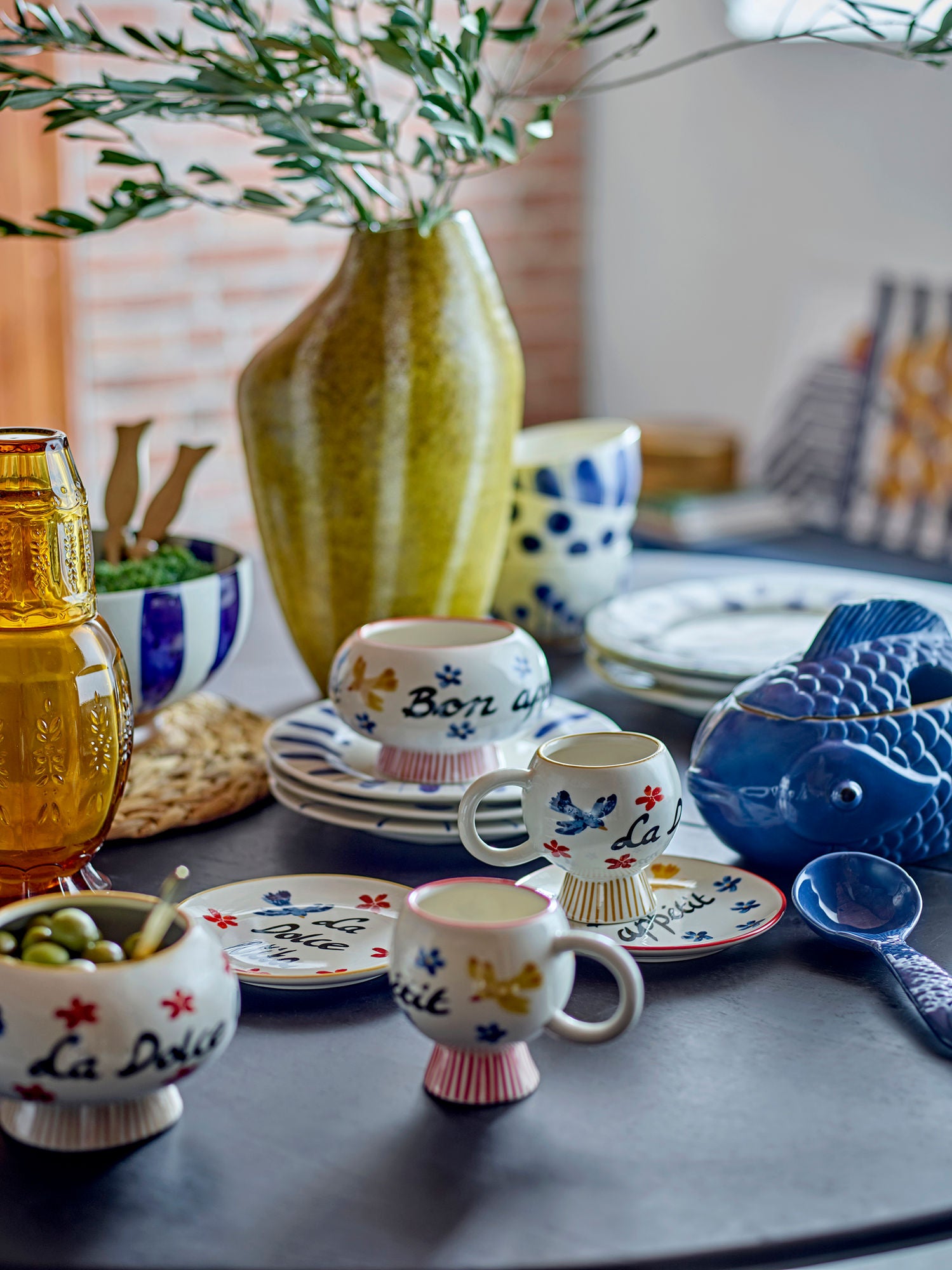 Bloomingville Abella Vaas Geel