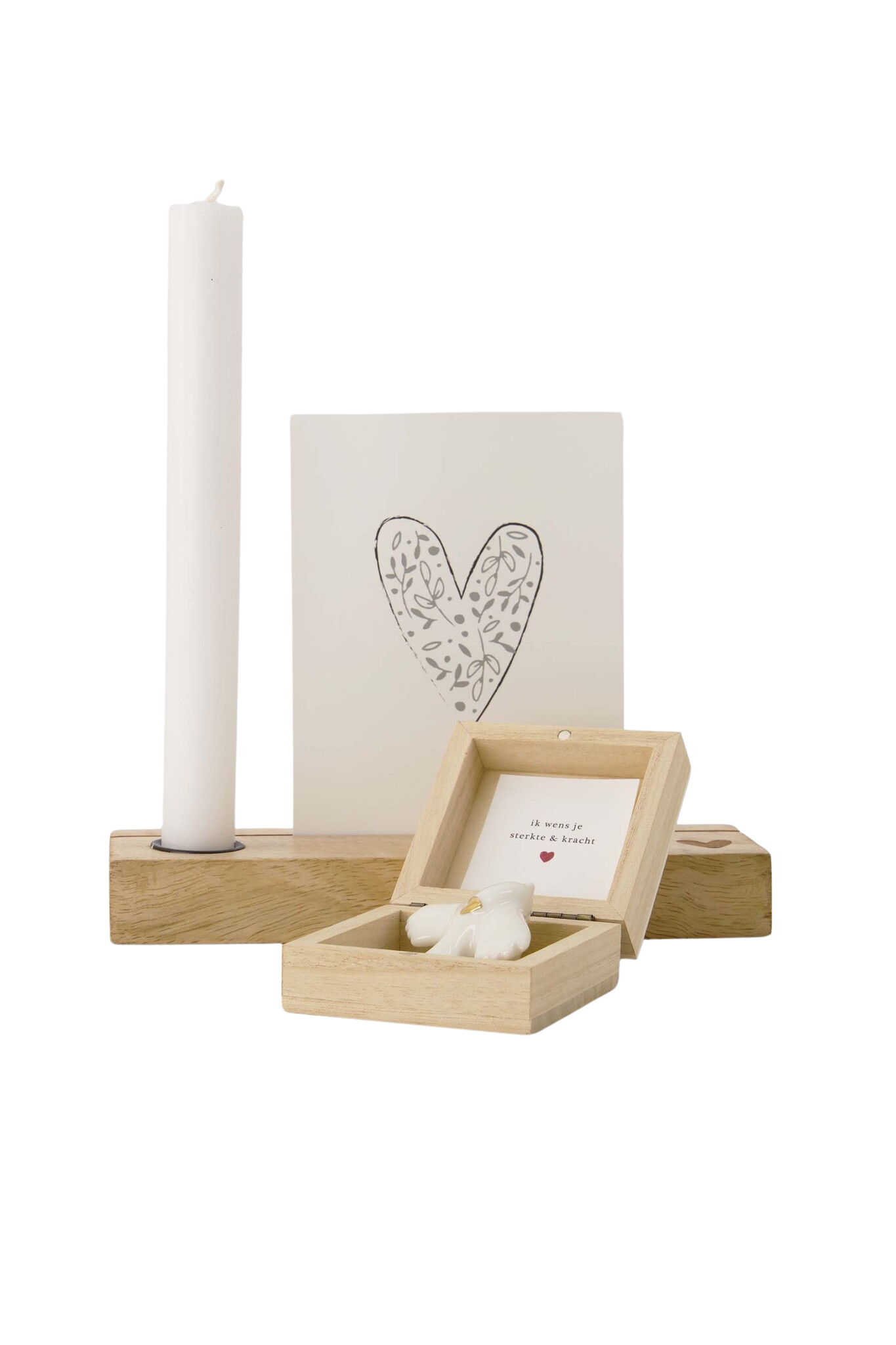 Zusss | Holzkiste mit weiß/goldenem Vogel 